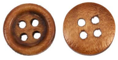50 Stück edle Holzknöpfe 12mm 4-Loch rund kaffeebraun braun Knöpfe zum basteln - annähen- nähen Vierlochknöpfe kleine Knöpfe scrapbooking 1,2 cm Mantelknöpfe