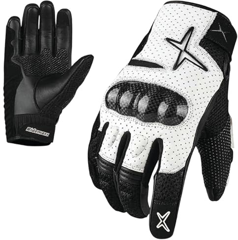 RideMaxx Gants de Moto en Cuir de qualité supérieure pour écran Tactile avec Protection des Phalanges