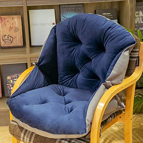 Stuhlauflage,Plüsch Sitzpolster Niedriglehner Stuhlkissen mit Rückenteil Polsterauflage Gartenstuhl Kissen Sofa Sessel Rollstuhl Gestepptes Sitzauflage,Sitzkissen für Auto,Büro und Boden A 45x53CM