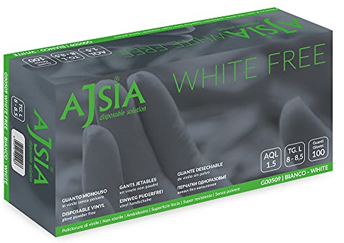 Ajsia Guanti Vinile M 10X100 pz