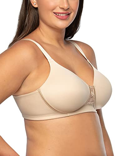 Vanity Fair Women's Full Figure Beauty Back Smoothing Bra, 4 Way Stretch Fabric, Lightly Lined Cups Up to H, Wirefree - Beige, 34F