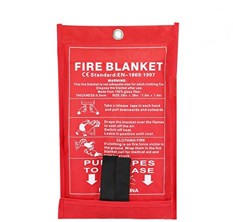 Namvo Feuerl Couverture de sécurité ignifuge pour cuisine 1 m x 1 m Épaisseur 0,5 mm