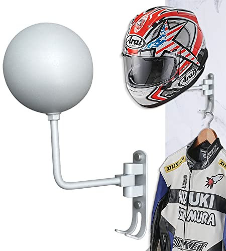 Porte-casque de moto, support mural en métal avec crochets, accessoires de moto pour manteaux, casquettes, accessoires de casque de football et de rugby Argenté 1P