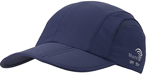 RRvane Gorra de béisbol plegable con protección solar UPF50+, de secado rápido, portátil, ajustable, para deportes al aire libre, para hombres y mujeres, azul marino (Navy-b), talla única