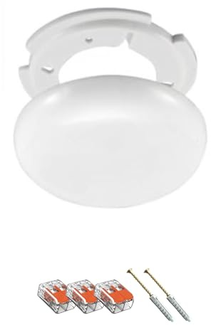 Cubierta de cable de techo de 100 mm de diámetro x 1,5 cm – caja de distribución ultraplana para techo con kit de montaje en superficie cubierta para conexión de lámpara, caja ciega y caja de