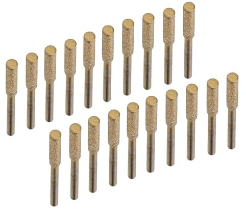 Ejoyous Affûteur de Tronçonneuse Diamant 20 Pièces, Lime à Pierre pour Scie à Chaîne Pierre à Aiguiser Lime pour Chaine de Tronconneuse Outil de Meulage de Polissage (Or 5,5mm)