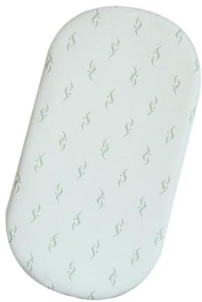 ICEBLUE HD Oval Bassinet Mattress Pad with Waterproof Bamboo Cover for Baby Crib Moses Basket Changing Basket,Waterproof,Washable,Collapsible 16X30