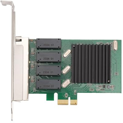 PCIe 1X 1G Netzwerkkarte, 4 Port 10 100 1000 Mbit/s PCIe Express Netzwerkkarte RTL8111H Chip Desktop-PC, Vergoldet, Wärmeableiter, Hohe Geschwindigkeit, Stabile Internetverbindung