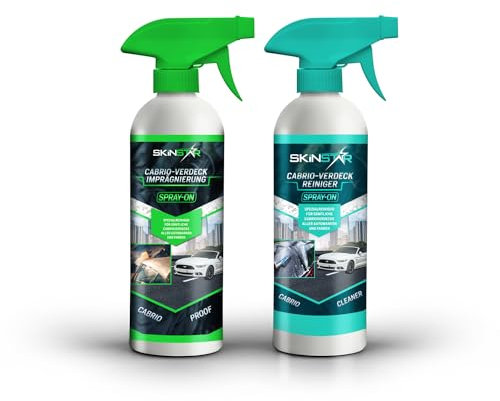 SkinStar Cabrio-Verdeck Reiniger + Spray-On Imprägnierung Doppelpack Cabrio Reinigungsspray & Proof Imprägnierspray