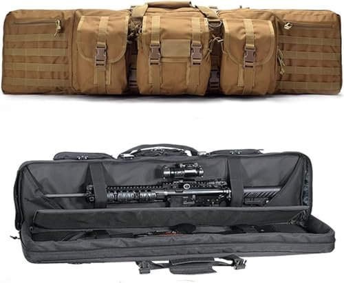 Doppelgewehrkoffer Tasche,Futteral Langwaffen Waffentasche,Taktische Waffentasche Airsoftgewehr Tragetasche Abschließbar - zur sicheren Fixierung & Transport Ihrer Langwaffe, Kurzwaffe, Munition, Maga