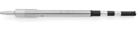 QUICK Kartuschen-Lötspitze gerade schlank verlängert meißelförmig stumpf 1,6mm breit x 0,7mm | 5mm Lot-benetzt für TS8, TS8+ Lötstation mit Kalibrier-Chip 150 Watt, 100°-500°C, TSS08-1.6D02