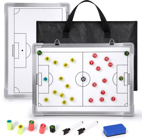 RoseFlower Taktiktafel Fußball, Taktikboard Fussball, Trainermappe Fußball Taktikmappe Fußball mit Marker Stift, Taktiktafel Fussball Magnettafel Soccer Coach Board für die Schulung Spielanalyse