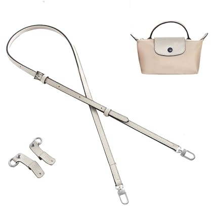 Gastinsave Handtaschengurte Ersatz, Leder Handtasche Crossbody Schultergurt Verstellbar für Longchamp Tasche Frauen(Weißes Splitterband)