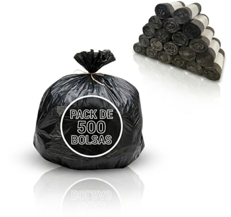 Bolsa basura 30l medidas 50x60cm | Pack 20 rollos de 25 uds. cada | 500 bolsas de basura 30l | Sacos de basura color negro