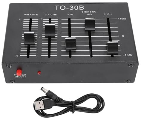 Fockety Égaliseur Sonore de 3 Groupes, égaliseur Numérique Stéréo, égaliseur Audio de Voiture, Préampli D'égal pour Le Plateau de Disques, Plate-Forme, Carte Son, Guitare, Console de Jeu