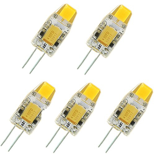 Aoxdi 5 Stück G4 LED Lampen 1.5W, Warmweiß, AC/DC12V, LED Leuchtmittel | Nicht Dimmbar COB G4 LED Birne
