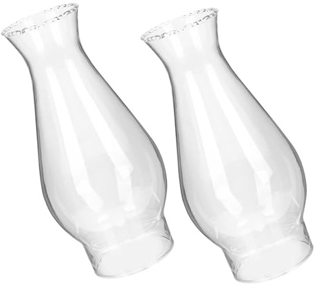 Didiseaon Paralume in Vetro Trasparente per Lampada a Cherosene, Piccolo Copertura Chiara per Lampada a Olio, Set da 2 Pezzi per Ricambio Lampade Vintage