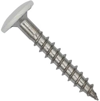 TWISTEC Trespo-Fassadenschrauben Verkehrsweiß RAL 9016, 4,8x38mm 100 Stück, Terrassenschrauben, Holzschrauben, Spanplattenschrauben aus Edelstahl