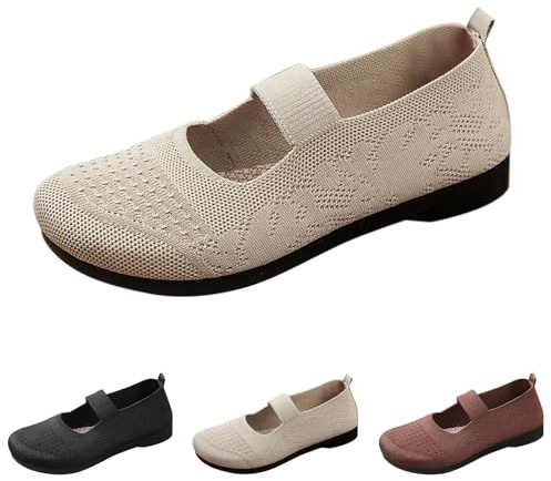 2025 Zapatos Planos Mujer Comodos Vestir Verano Bailarinas Elegentes Comodas Entretiempo Zapatillas Deportivas sin Cordones Slip On Calzado Barefoot Casual Caminar Suave Transpirables Antideslizante
