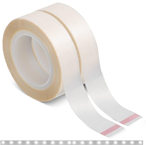 Aysatogc 2 Roll Led Light Strip Tape, 0.59 in x 32.8 ft Light Dimming Masking Cover Sticker Soften Lighting Blocking Sticker Fits LED Strips, Cabinet, Cove, TV Backlight(White, 10% Lights Blocking)