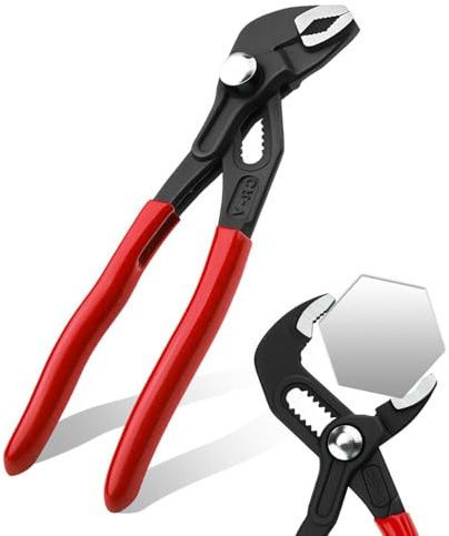 Water Pump Pliers 180mm(7) Quick Adjustable Pipe Wrench Tongue and Groove Joint Pliers V-Jaw with Comfort Grips Tools Slip Joint Plier for Plumbing Home Repairs Pipe Fittings Mechanical Maintenance