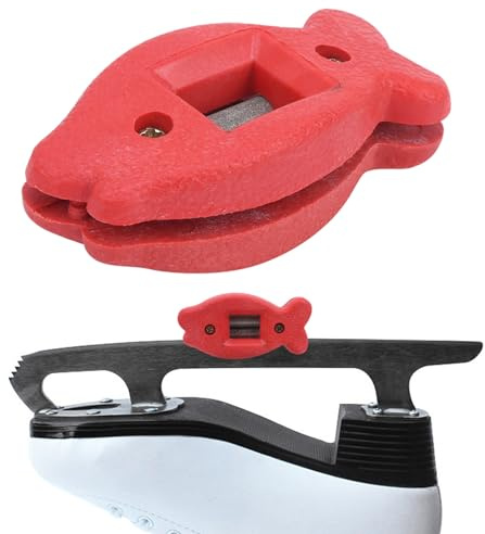 Agatige Affilacoltelli per Pattini da Ghiaccio, Affilacoltelli per Pattini da Hockey Affilatrice per Scarpe Affilatrice per Lame per Bordo Strumento per la Manutenzione Mola con Pietra (Rossa)
