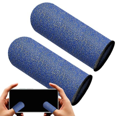 Wuvfojca Mobilspel Finger Sleeve, Finger Sleeves for Game | 2ST Kolfiber Anti-Svett Sleeves | Bekväma Game för förbättrad beröringskänslighet och fingerkänslighet