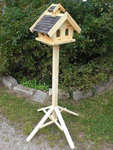 Vogelhaus-Vogelhäuser Vogelfutterhaus Vogelhäuschen aus Holz Vogelhausständer Nistkasten Schreinerarbeit in unterschiedlichen Farben erhältlich … (Vogelhaus mit Ständer V15+S1)