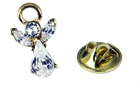 6030600 April Crystal Birth Month Angel Pin Guardian Lapel Brooch Tie Tack