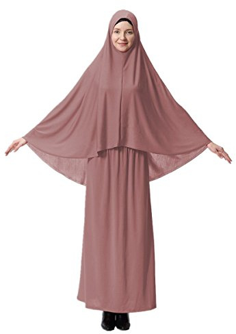 XINFU Muslimischer islamischer Damen-Khimar, 2-teiliges Set, weich, unverwechselbar, Gebetskleid, Hijab, Abaya-Anzug (10 Farben erhältlich)
