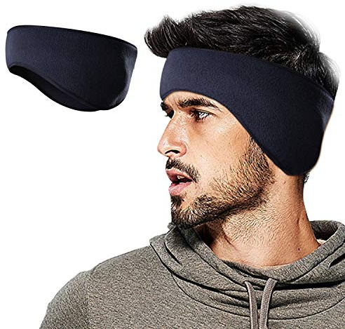 Joeyoung Ohrenwärmer aus Fleece, für Damen und Herren, perfekt für den Winter, Laufen, Yoga, Skifahren, Workout, Reiten, Fahrrad fahren an kalten und eisigen Tagen, Unisex, Dunkelblau