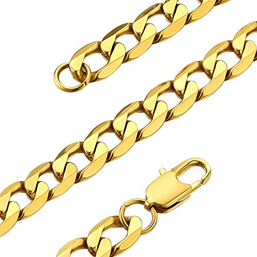 Goldchic Chain Necklace for Men, Silver/Gold/Black, 4/6/9mm, 14-30' Length | Stainless Steel Cuban Chains, Hypoallergenic Sturdy Necklaces Jewellery(Come with Gift Box)