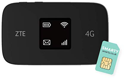 ZTE MF971RS LTE CAT6/4G Punto de acceso Wi-Fi móvil portátil de bajo costo, Wi-Fi de viaje desbloqueado, 300 Mbps, batería 2000 mAh, doble banda, negro