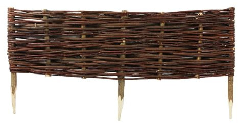 Beetbegrenzaung – Beeteinfassung Größe 100 x 30 cm 10 Stück – Weidenzaun – Weide Beetzaun zum Einschlagen in den Boden – Palisade zur Abtrennung von Blumenbeetwegen und Gartenbeeten
