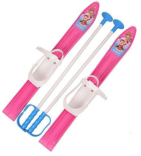molti KINDERSKI SKI för barn med bindning med pinnar 5 färger 60 cm (rosa)