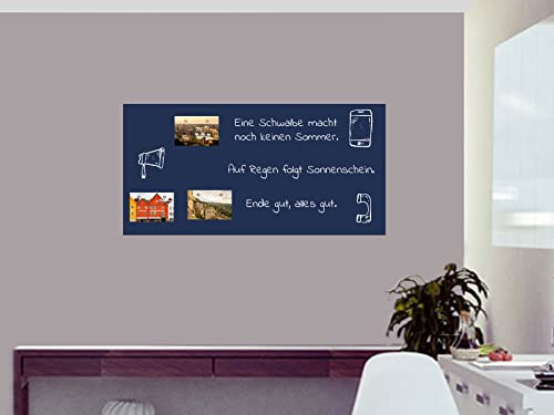 Blaue Tafelfolie MagnetTafel | Magnetische Tafel-Folie | für Kreidestifte | beschreibbar, abwischbar, magnetisch, selbstklebend | Magnetfolie | inkl. Kreidestift + 10 Magnete (120x60cm)