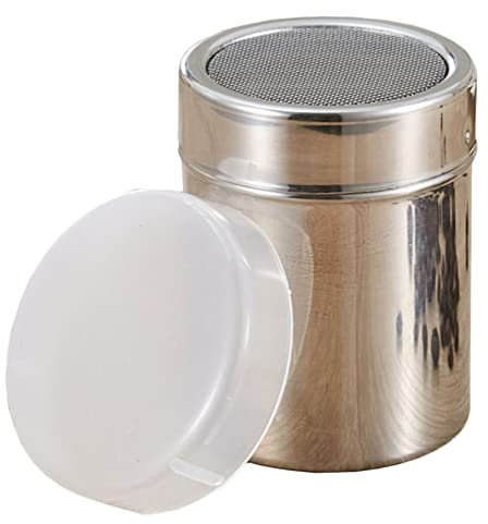 Tamis De Cuisine,Saupoudreuse à Sucre Glace, Couvercle Conservant la Fraîcheur, Farine saupoudreuses en Acier Inoxydable Tamis Patisserie Shaker Chocolat Glaçage Tamis De Cuisine (M 7*9.5cm)
