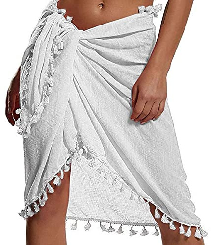 TBSCWYF Donna Spiaggia Wrap Sarong Coprire Gonne Avvolgenti del Costume da Bagno Pareo da Spiaggia Chiffon Copricostumi e Parei per Vacanza Party Beachwear Sarong Mini Pareo da Spiaggia Chiffon