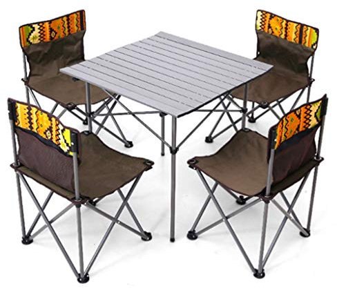 ZZTWER Tragbarer Outdoor-Campingstuhl Outdoor-Klapptisch und Stuhl-Set, tragbares Auto-Picknick-Camping Selbstfahrung Tour Camping Barbecue Aluminiumlegierungstabelle Klappstühle Taschenstuhl