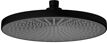 WENKO Regenduschkopf Ultimate Shower, Kopfbrause Ø 25 cm mit Softrain-Funktion, 284 Düsen für sanftes und intensives Wasser, mit ½“ Universalanschluss, für Durchlauferhitzer geeignet, Schwarz/Grau