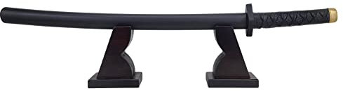 NANGOPOP Wood Katana Sword Stand Display - Decent Japanese Samurai Sword Holder, Wooden Rack for Knife, Dagger at Home or Office