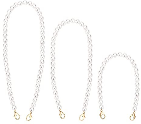 Gativs Perlen Kette Trageriemen 3 Stücke Perlen Taschenkette Tasche Kette Schulterriemen Taschenkette Ersatz Perlen Handtaschenriemen Schulterriemen Taschenkette Ersatz Kette Tasche Griff 40/80/120 cm
