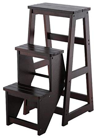 Escabeau marches Pliantes Repose-Pieds Mode échelle en Bois Massif Tabouret Multifonction Chang Chaussures Tabouret chaises avec 3 marches
