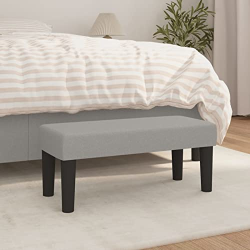 Festnight Panca, Panchetta Camera da Letto, Panca da Camera da Letto, Sgabello Camera da Letto, Panca Ingresso, Grigio Chiaro 70x30x30 cm in Tessuto