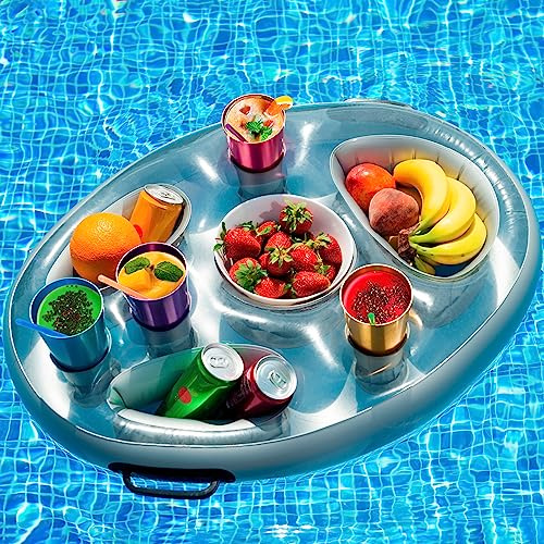 Drink Floaties, Floating Drink Holder for Pool 27.6x19.7, Swimming Pool Accessories Pool Drink Floats
