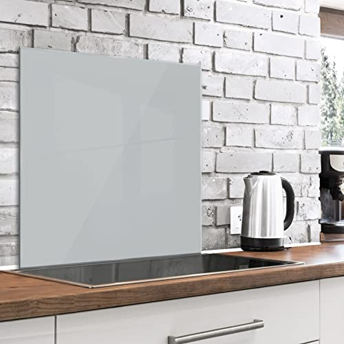 murando Glass Splashback for Kitchen 60x60 cm / 24x24 Backsplash Cooker Protector Tempered Glass Decorative Wall Art Panel Heat Resistant Graphic Grey Gray f-A-10140-aq-a