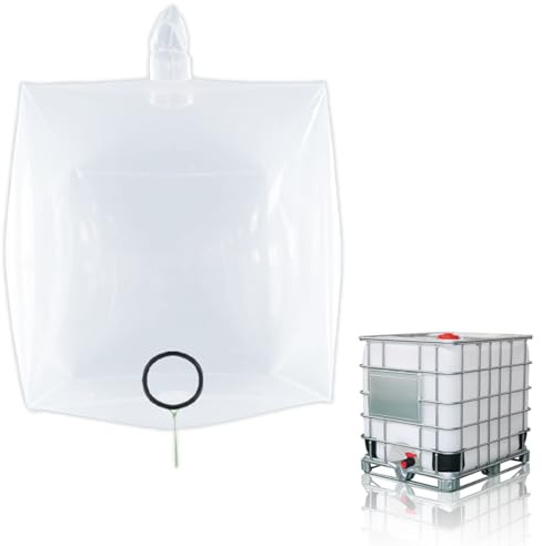 Esamploe IBC Tote Cover,IBC Water Storage Tank Liner Bag for 275 Gallon,20c Thickness Clear Protective Liner Bags,Protection Accessories for 1000L Rain Catcher Barrel(Only Lining Bag)