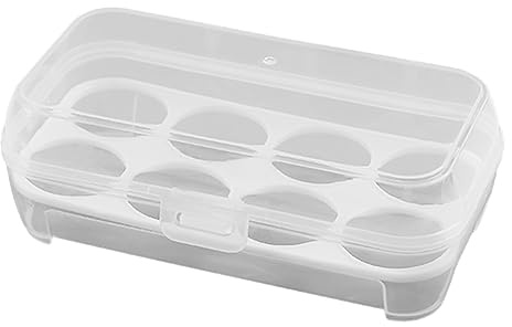 AMZLORD Eierbox for 8 Eier mit Deckel, Stapelbar Pflegeleicht Kühlschrank Eierbehälter Kunststoff Eierspender Halter Hülle, Tragbarer Eierwagen Behälter Organizer