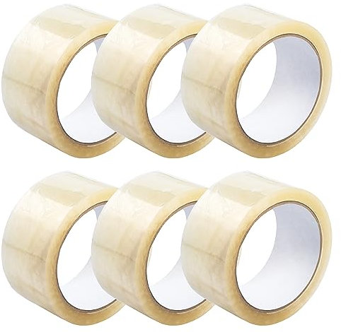 eurofolin Paket-Klebeband Transparent 6 Rollen, 50mm x 66m, leise abrollend, extra starkes Packband, Universalklebeband für Umzugs-Karton