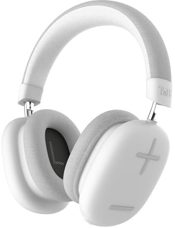 T'NB Cuffie senza fili Circumaurale, comode e comprendenti, con connessione Bluetooth, audio stereo con microfono incorporato, autonomia fino a 50 ore – bianco